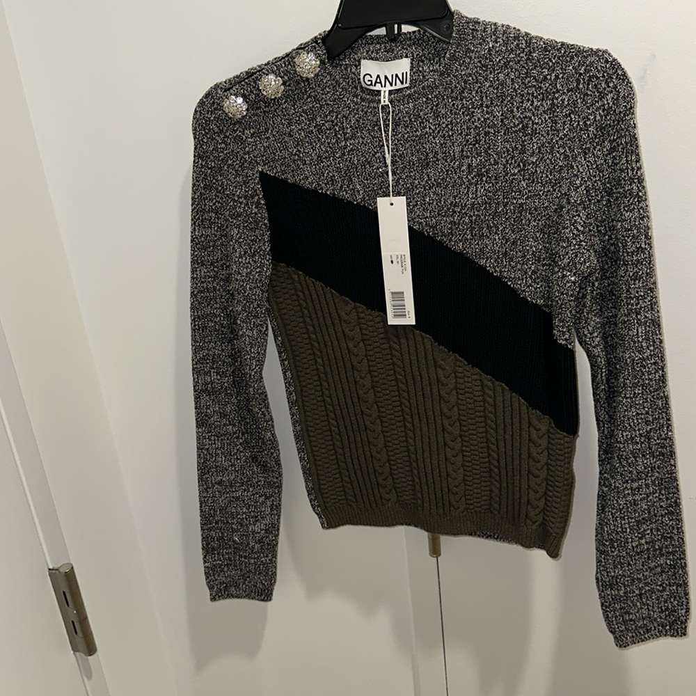 NWT Ganni jeweled sweater